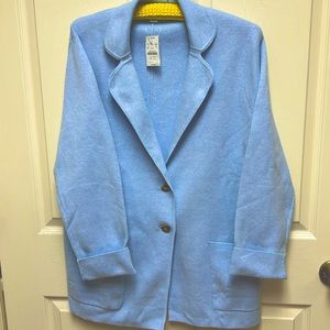 J crew sweater jacket light blue